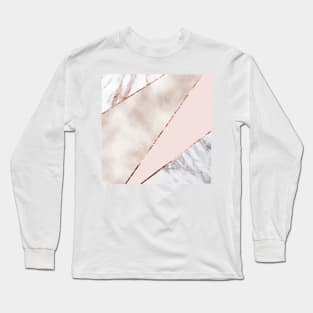 Shimmering rose gold with rose gold marble Long Sleeve T-Shirt